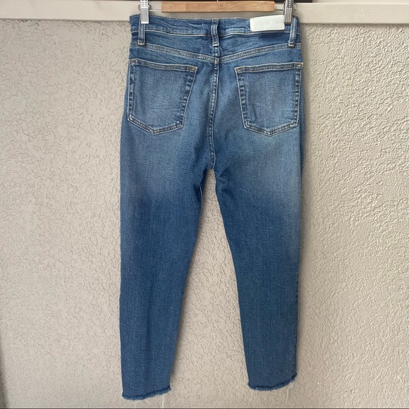 Re/Done High Rise Ankle Crop Jeans - Picture 3 of 13
